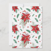 Elegante Rode Bloemen Waterverf Kerstuitnodiging Kaart (Achterkant)