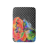 Elegante rode bloemen waterverf schilderij polka s badmat (Voorkant Verticaal)