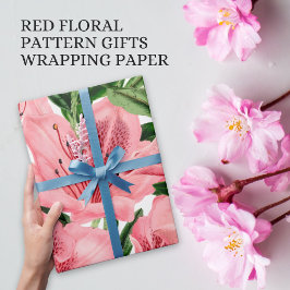 Elegante rode bloemen zakelijke productverpakking cadeaupapier