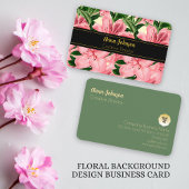 Elegante rode bloemenachtergrond gepersonaliseerde visitekaartje