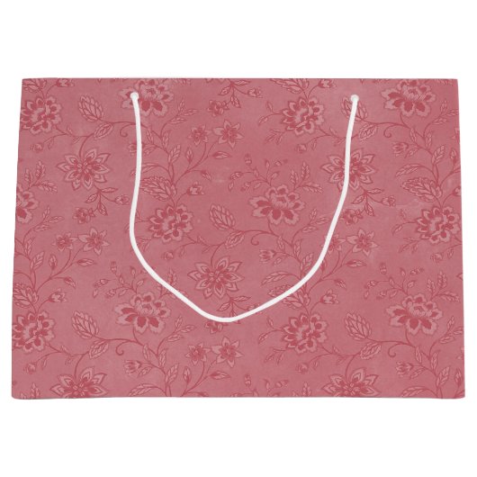 Elegante rode bloemenbruiloft groot cadeauzakje (Voorkant)