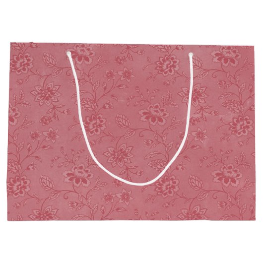 Elegante rode bloemenbruiloft groot cadeauzakje (Achterkant)