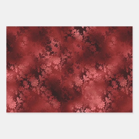 Elegante rode bloemenbruiloft inpakpapier vel (Voorkant 2)