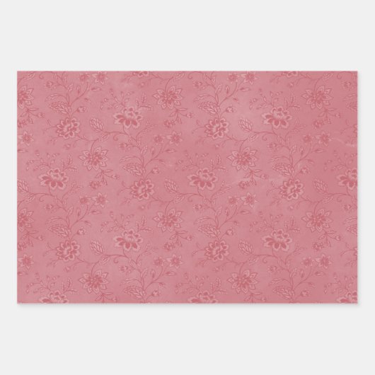 Elegante rode bloemenbruiloft inpakpapier vel (Voorkant)