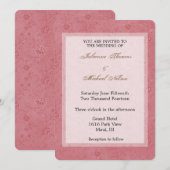 Elegante rode bloemenbruiloft kaart (Voorkant / Achterkant)