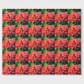 Elegante rode bloemenfoto hommel cadeaupapier (Vlak)