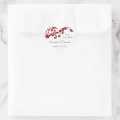 Elegante rode bloemenkorf Bewaar de datum Hart Sticker (Tas)
