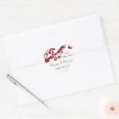 Elegante rode bloemenkorf Bewaar de datum Hart Sticker (Envelop)