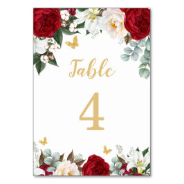 Elegante rode bloemenquinceañera kaart