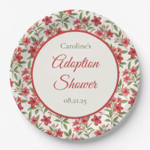 Elegante rode bloemige botanische adoptie bruiloft