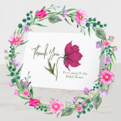 Elegante rode bloemige Cosmos bruidsmeerschouw Bedankkaart