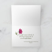 Elegante rode bloemige Cosmos bruidsmeesterschap Bedankkaart (Binnen)