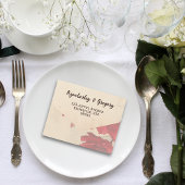 Elegante rode bloemige klaproos op crèmekleurige k all in one uitnodiging