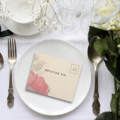 Elegante rode bloemige klaproos op crèmekleurige k all in one uitnodiging