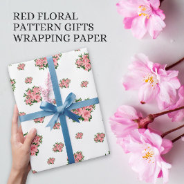 Elegante rode bloemmotief zakelijke verpakking cadeaupapier