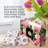 Elegante rode bloemmotief zakelijke verpakking cadeaupapier