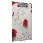 Elegante Rode Bloesem Pad Bloem Kunst Klembord (Rechts)