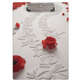 Elegante Rode Bloesem Pad Bloem Kunst Klembord