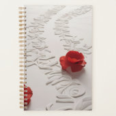 Elegante Rode Bloesem Pad Bloemkunst Planner (Voorkant)