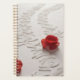 Elegante Rode Bloesem Pad Bloemkunst Planner