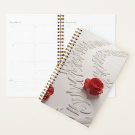 Elegante Rode Bloesem Pad Bloemkunst Planner