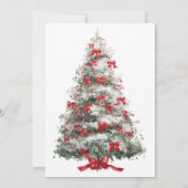 Elegante Rode Bogen Kerstboom QR Code Party Kaart (Achterkant)