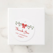 Elegante rode boog gepersonaliseerde kerst bedankt bedankjes labels (In situ)