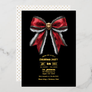 Elegante rode boog & gouden folie kerstfeest uitnodiging