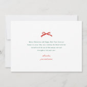 Elegante rode boog met groen Foto Kerstmis Feestdagenkaart (Achterkant)