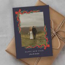 Elegante rode boog met groen Foto Nieuwjaar