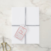 Elegante rode boog  minimalistische kerst cadeaulabel (Met Touw)