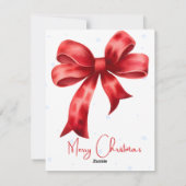 Elegante rode boog SnowFlake Kerstmis Feestdagenkaart (Achterkant)