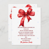 Elegante rode boog SnowFlake Kerstmis Feestdagenkaart (Voorkant / Achterkant)