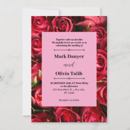 Elegante rode bord bruiloft uitnodiging Sjabloon