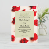 Elegante rode bord bruiloft uitnodiging Sjabloon (Staand voorkant)