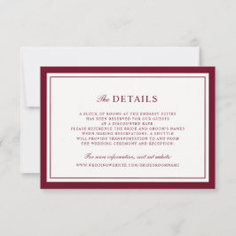 Elegante rode bordeauxkleurige rand frame huwelijk kaart