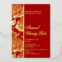 Elegante Rode Botanische Charity Event Gala Party