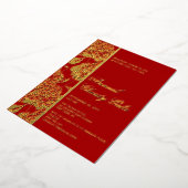 Elegante Rode Botanische Charity Event Gala Party Folie Uitnodiging (Gedraaid)