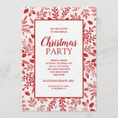 Elegante Rode Botanische Kerstfeest Kaart (Voorkant)