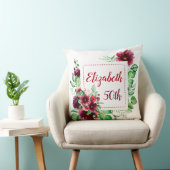 Elegante rode Bourgogne bloem 50ste verjaardag Kussen (Stoel)