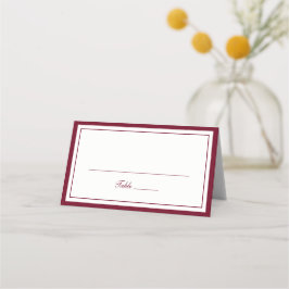 Elegante rode Bourgogne rand frame trouw Plaatskaartje