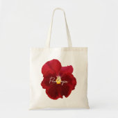 Elegante Rode Bourgogne Viooltje Foto Script Naam Tote Bag (Voorkant)