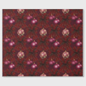 Elegante rode Bourgondische Bows Ornamenten Vakant Cadeaupapier (Vlak)