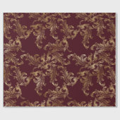 Elegante rode brokaat vakantie kerst cadeaupapier (Vlak)