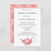 Elegante rode bruids thee party uitnodigingen (Voorkant / Achterkant)