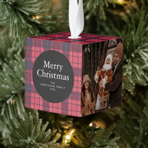 Elegante Rode Buffalo Plaid Kerstmis Familie 3 Fot Decoratie