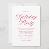 Elegante Rode Calligrafie Script Vakantiefeest Kaart (Voorkant)