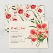 Elegante rode Cattleya Orchids Bloemen Huwelijk RSVP Kaartje (Voorkant / Achterkant)