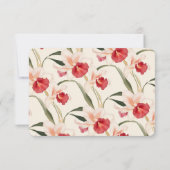 Elegante rode Cattleya Orchids Bloemen Huwelijk RSVP Kaartje (Achterkant)