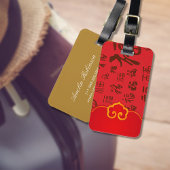 Elegante rode Chinese Nieuwjaarsgeschenk 如意 福 zege Bagagelabel